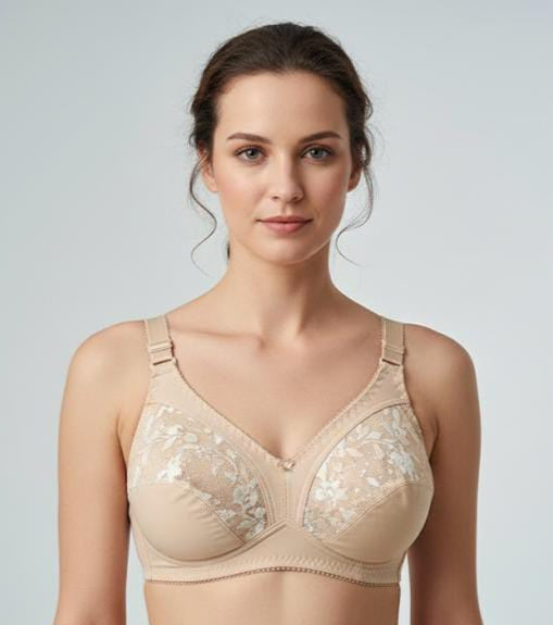 Elegant Jersey Bra with Net & Embroidery – Stylish Women’s Innerwear
